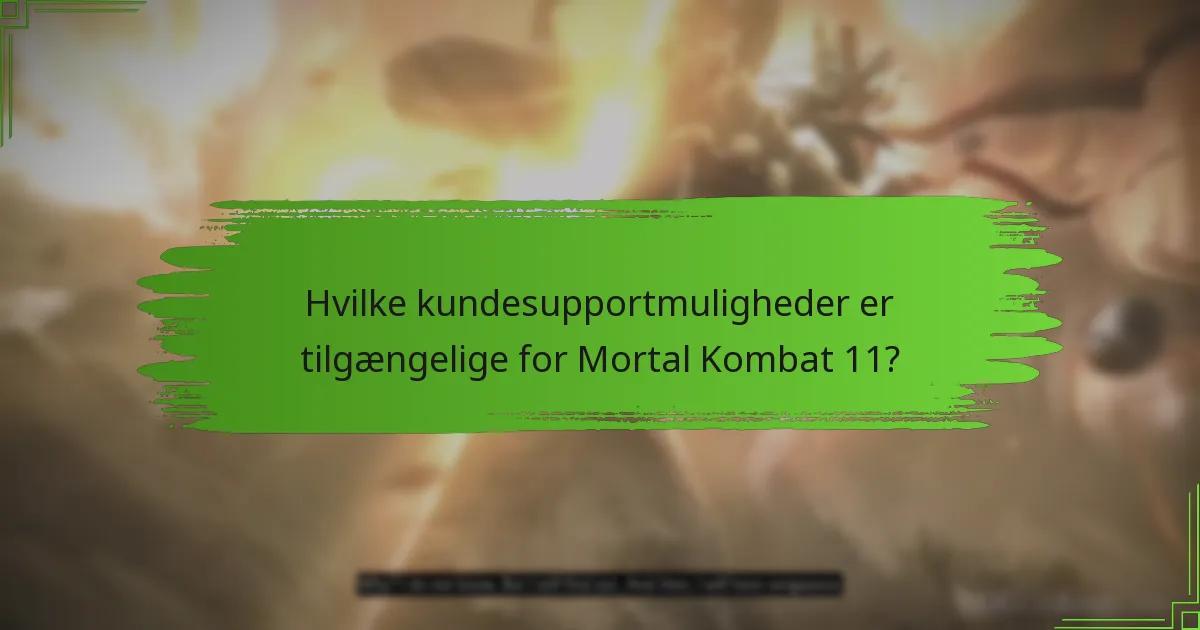 Hvilke kundesupportmuligheder er tilgængelige for Mortal Kombat 11?